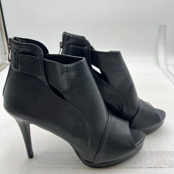 Women's Peep-Toe Sandals Stiletto High Heels Platform Summer Booties Black Shoes - Picture 3 of 7